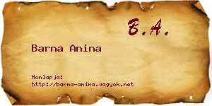 Barna Anina névjegykártya