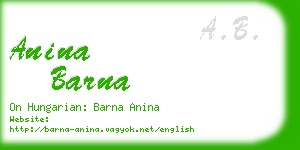 anina barna business card
